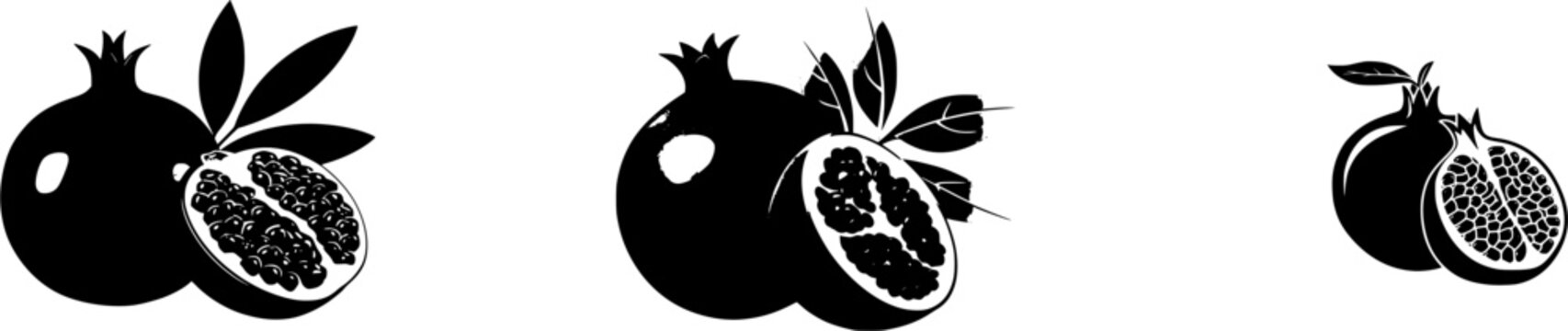 A photorealistic Pomegranate, split perfectly to reveal its honeycomb-like internal membranes and vibrant red seed arils against a pure white background