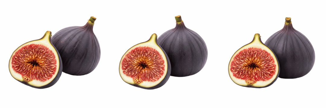 Set and collection Fig isolated on transparent png background