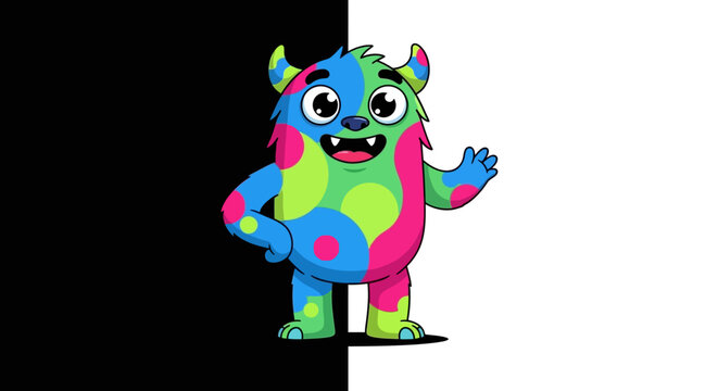Colorful cartoon monster character design.
