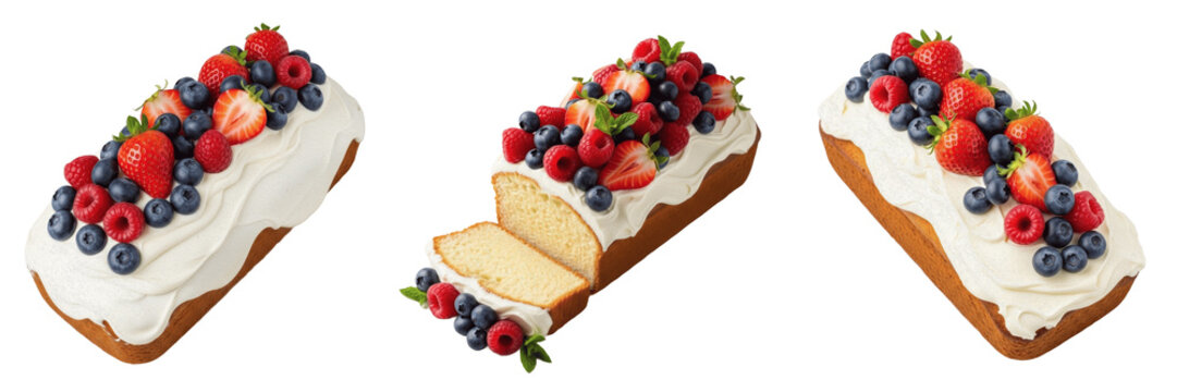 Set and collection Cake Slice isolated on transparent png background