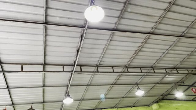 Modern Galvalume Roofing Structure in Large Warehouse