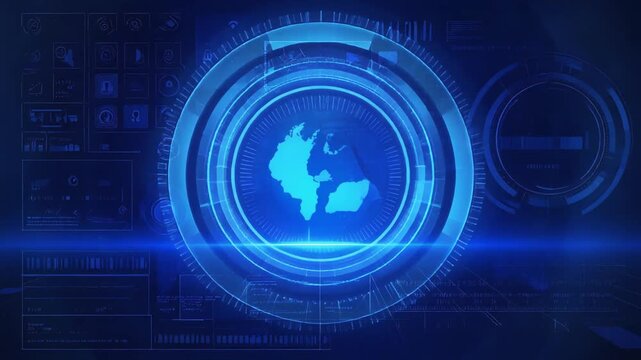 Futuristic blue system interface showing 415 Unsupported Media Type HTTP status code over advanced network technology background