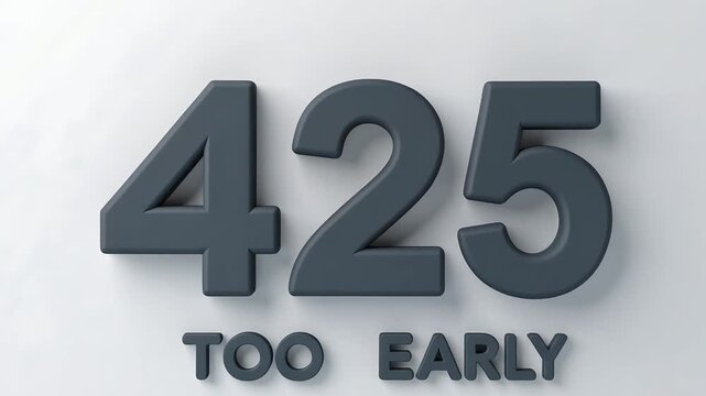 Minimal browser style window displaying 425 Too Early HTTP status code notification on modern web interface screen