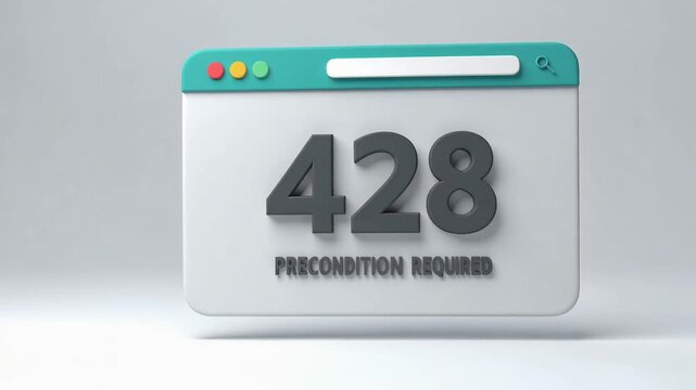 Clean browser style interface displaying 428 Precondition Required HTTP status code message on minimal modern web window