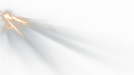 Fototapeta premium Bright light beams shining through a misty sky with hints of orange at sunset in a serene outdoor setting
