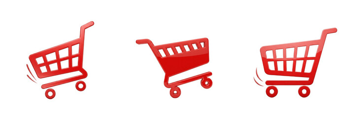 Set and collection of shopping cart isolated on white transparent png background © fasterlife