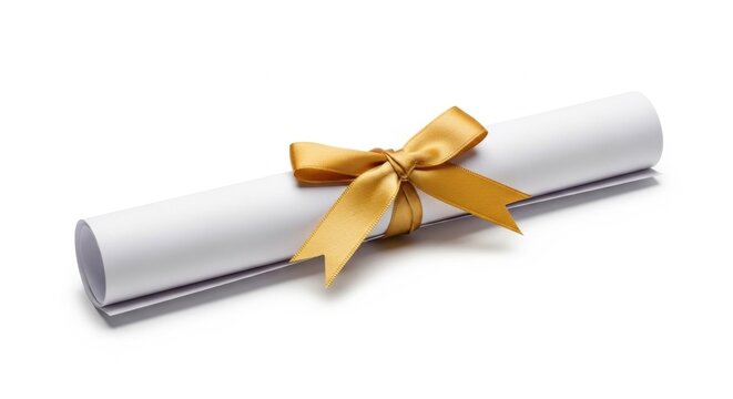 Rolled Diploma with Gold Ribbon
