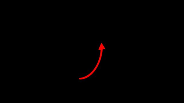 A red arrow shoots upwards in a dark space in this dramatic video