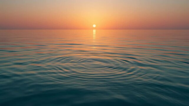 一日の終わりを綴るように夕焼けの色が海面に静かに広がる