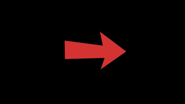 A video showcasing a large red arrow pointing to the right on a black background