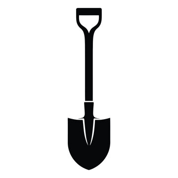 shovel silhouette with long handle and blade silhouette high quality professional detailed modern elegant