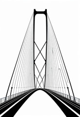 Fototapeta premium Black and White Suspension Bridge