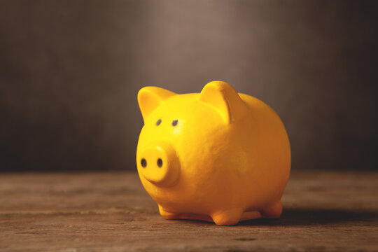 piggy bank on a wooden table