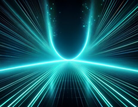 luminous cyan oval glow radiant energy field ethereal light burst abstract illumination source atmospheric luminescence spectral aura neon