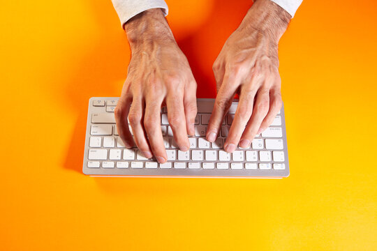 businessman typing on keyboard. .