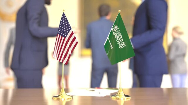 United States - Saudi Arabia energy and security meeting, 3D rendering