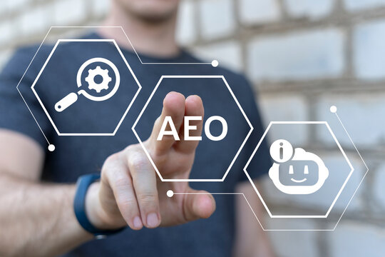 Concept of AEO Answer Engine Optimization.