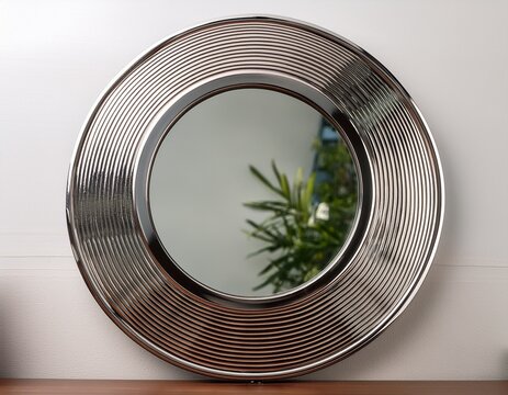 round chrome framed vanity mirror