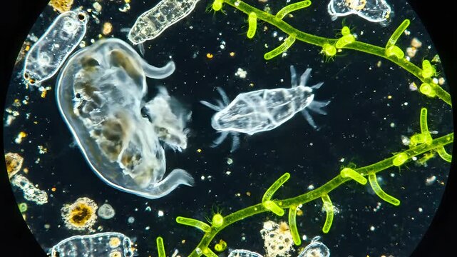 Microscopic World Revealed Diverse Plankton and Aquatic Life Under the Microscope.