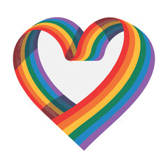 LGBTQ+ Pride Heart Ribbon – Rainbow Colorful Symbol for Love and Equality © Rabiul