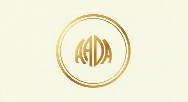 gold logo on cream background, aada branding