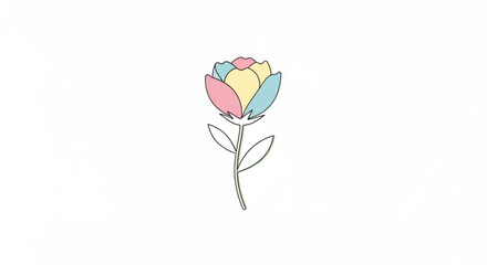 Obraz premium Multi-colored rose illustration