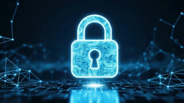 Digital security concept padlock symbol cyber protection internet privacy