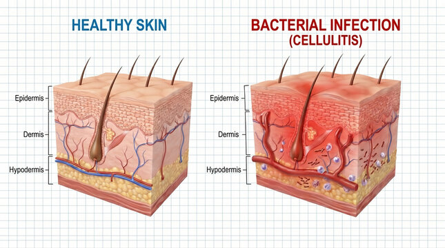 Skin Bacterial Infection Cellulitis Medical Diagram