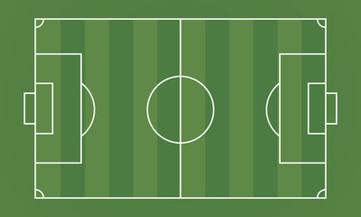 Top View Green Soccer Field and Football Pitch Illustration © Fauzi
