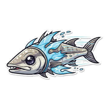 Cartoon illustration of a fish.