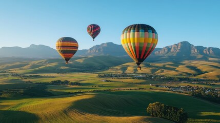 Naklejka premium Hot air balloons in the sky