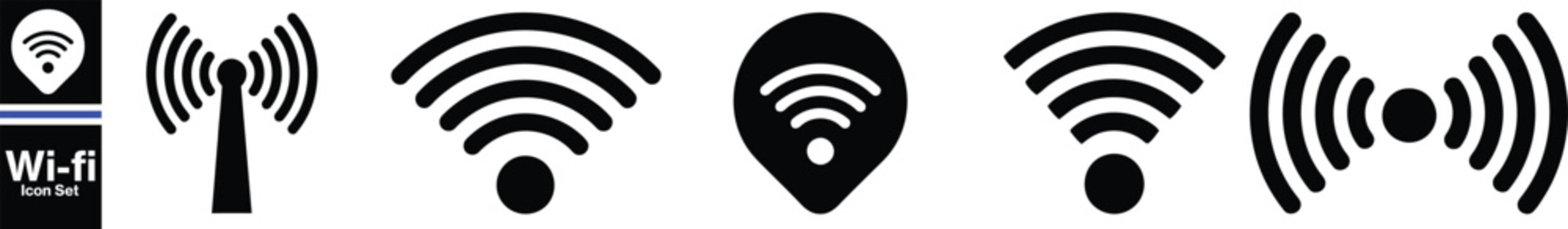 Wireless and wi-fi icon. Wi-fi signal symbol. Internet Connection.