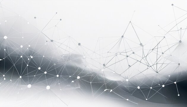 abstract tech network connection dots digital technology and big data analysis background white background with plexus lines geometric background with abstract mesh stock