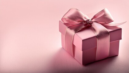 Obraz premium pink gift box with ribbon