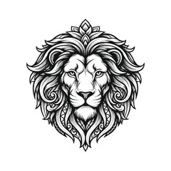 Obraz premium Detailed Lion Face with Ornate Design.