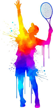 tennis colorful paint splashes
