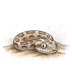 Fototapeta premium Brown snake on the ground.