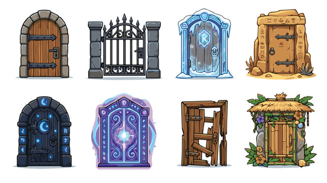 Stylized Doors Bundle Vector Pack