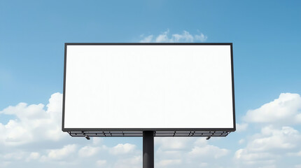 Fototapeta premium Blank billboard mockup for advertising, blue sky background 