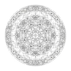 Fototapeta premium Intricate Circular Mandala Design with Floral Motifs.