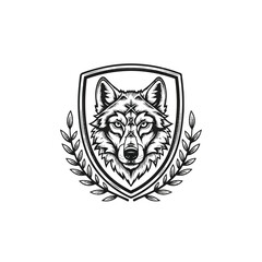 Obraz premium Wolf Head Emblem Crest Badge Design Illustration.