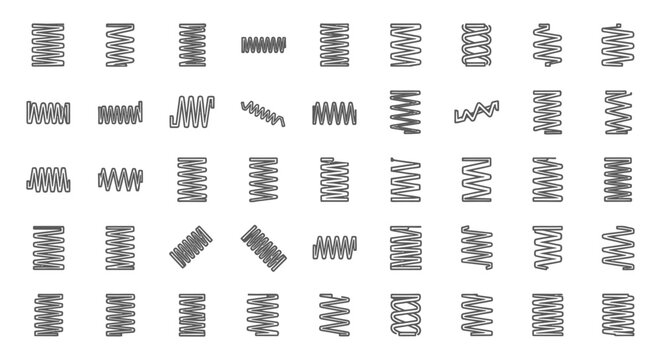 collection of various types of spring coils graphic resources