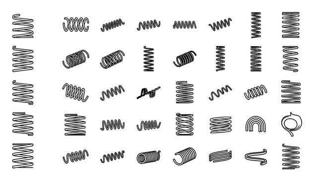 a collection of different types of springs and coils metal spring variations