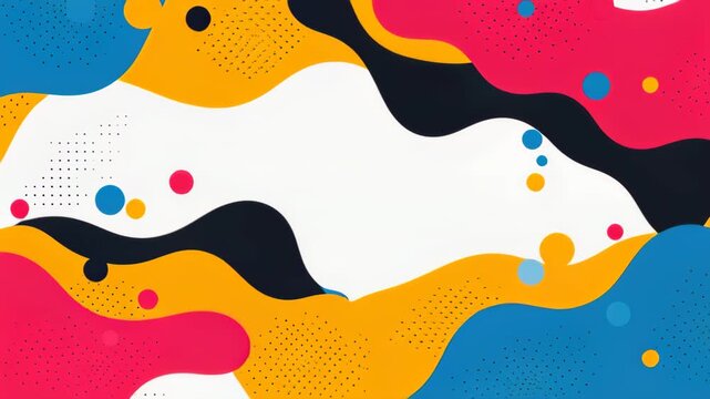 Abstract Fluid Shapes: A vibrant composition of fluid shapes and forms in a kaleidoscope of bold colors.