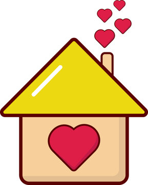 Sweet Home with Love Hearts Icon