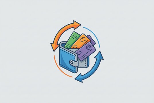 Creative representation of wallet with currency and value exchange concepts illustrating financial movement innovation and economic transaction dynamics