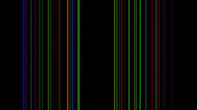 Colorful vertical lines in fast motion on black background
