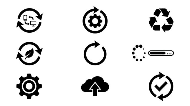 recycle icon set. ecology, eco friendly and environmental management symbols. isolated vector images