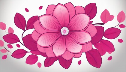 Obraz premium pink flower icon white background