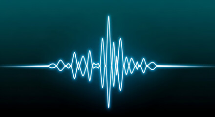 Obraz premium Digital blue sound wave audio frequency visualization